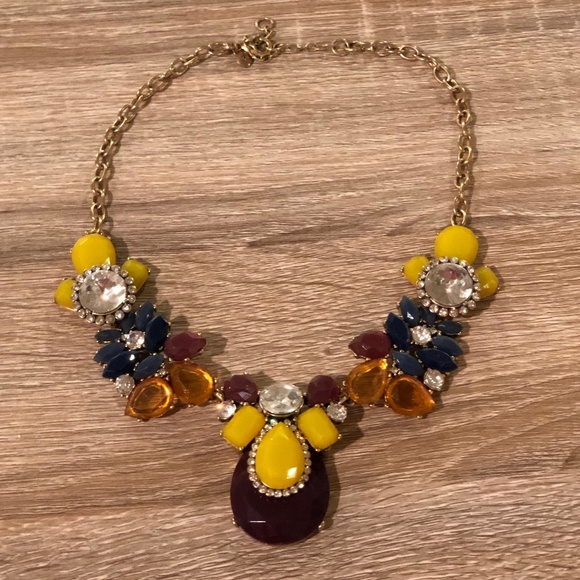 J. Crew Jewelry - J. Crew Mustard, Burgundy, Blue Necklace